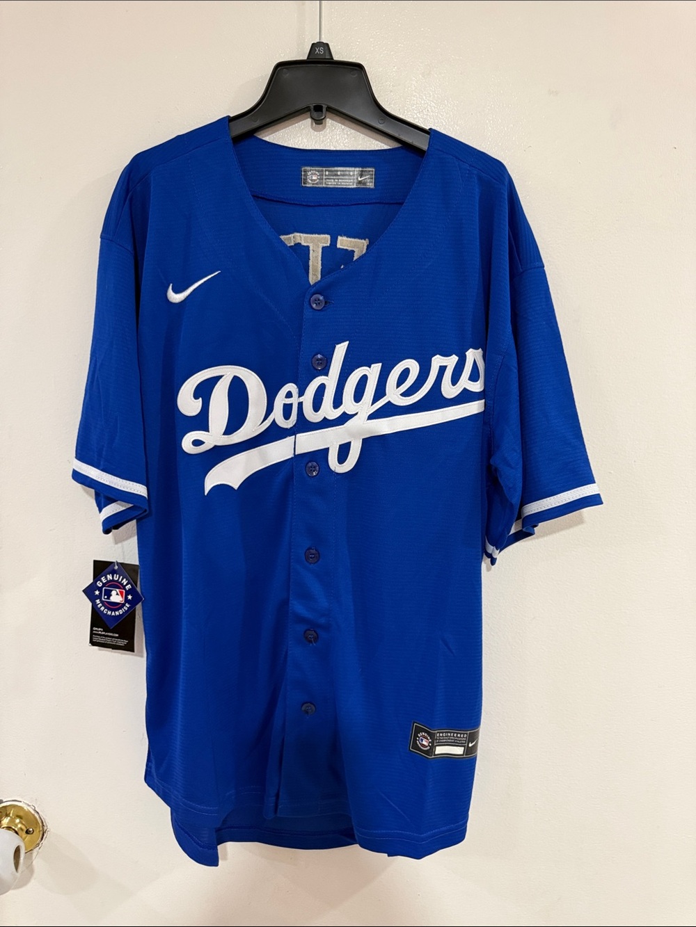 Nike Dodgers Royal Blue Button-Up Baseball Jersey